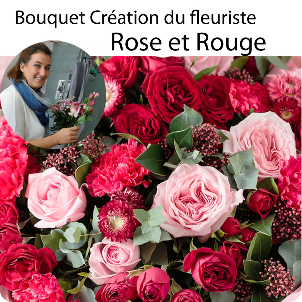 Bouquet Création du fleuriste Rose et Rouge – T'fleurs – Artisan Fleuriste  – Troyes – Pont-Sainte Marie